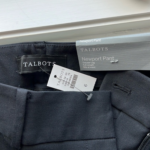Talbots Newport Black pant size 6 trouser leg full length sits at waist NWT - Picture 6 of 7